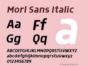 Morl Sans Italic Version 1.000图片样张
