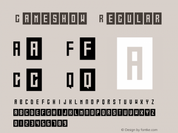 Gameshow Version 1.30 October 13, 2017 Font Sample