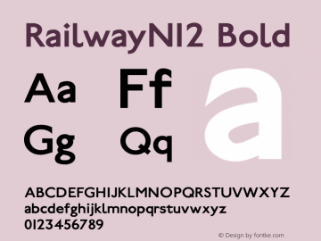 RailwayN12 Version 1.000 Font Sample
