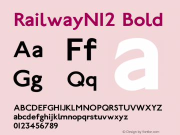 RailwayN12 Version 1.000 Font Sample