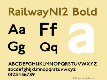 RailwayN12 Version 1.000 ; ttfautohint (v0.97) -l 8 -r 50 -G 200 -x 14 -f dflt -w GD Font Sample