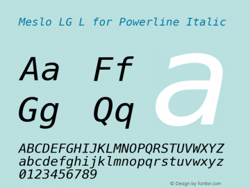 Meslo LG L Italic for Powerline 1.210图片样张