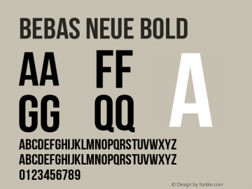 BebasNeueBold Version 1.300 Font Sample