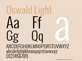 Oswald Light Version  1.2图片样张