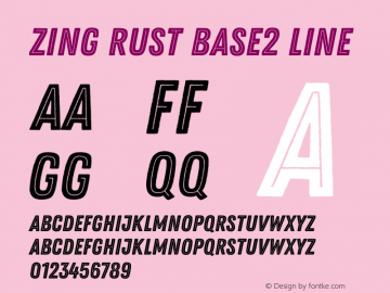 Zing Rust Base2 Line Version 1.000;PS 001.000;hotconv 1.0.88;makeotf.lib2.5.64775图片样张