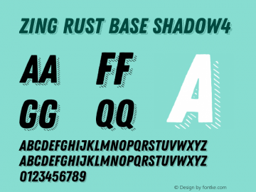 Zing Rust Base Shadow4 Version 1.000;PS 001.000;hotconv 1.0.88;makeotf.lib2.5.64775 Font Sample