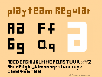 playteam Regular Version 1.0 Font Sample