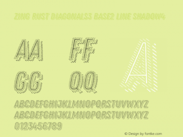 Zing Rust Diagonals3 Base2 Line Shadow4 Version 1.000;PS 001.000;hotconv 1.0.88;makeotf.lib2.5.64775 Font Sample