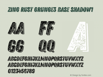 Zing Rust Grunge3 Base Shadow1 Version 1.000;PS 001.000;hotconv 1.0.88;makeotf.lib2.5.64775图片样张