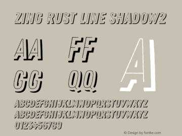 Zing Rust Line Shadow2 Version 1.000;PS 001.000;hotconv 1.0.88;makeotf.lib2.5.64775 Font Sample