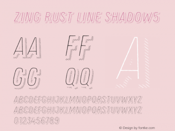Zing Rust Line Shadow5 Version 1.000;PS 001.000;hotconv 1.0.88;makeotf.lib2.5.64775 Font Sample