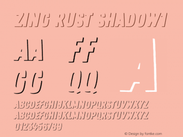 Zing Rust Shadow1 Version 1.000;PS 001.000;hotconv 1.0.88;makeotf.lib2.5.64775 Font Sample