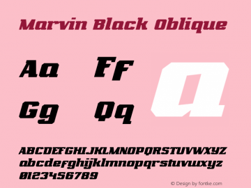 Marvin Black Oblique Version 1.00 October 3, 2017, initial release图片样张