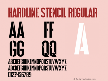 Hardline Stencil Version 1.000 Font Sample