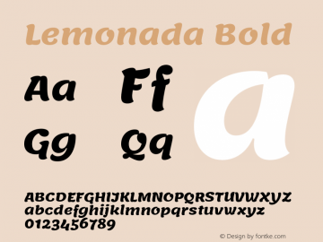 Lemonada Bold Version 4.002;PS 004.002;hotconv 1.0.88;makeotf.lib2.5.64775 Font Sample