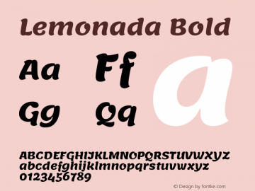 Lemonada Bold Version 4.002 Font Sample