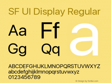 SF UI Display Regular 11.0d33e2--BETA Font Sample