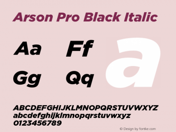 Arson Pro Black Italic Version 1.001 October 16, 2017图片样张