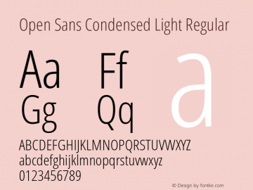 Open Sans Condensed Light Version 1.10 Font Sample