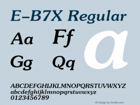 E-B7X Regular 1995;1.00 Font Sample