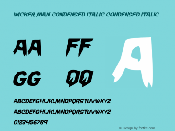 Wicker Man Condensed Italic Version 1.0; 2017图片样张