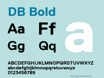 DB Bold Regular Version 1.000;PS 001.001;hotconv 1.0.56图片样张