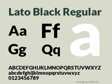 Lato Black Version 1.104; Western+Polish opensource Font Sample
