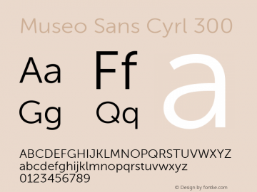 Museo Sans Cyrl 300 Regular Version 1.023 Font Sample