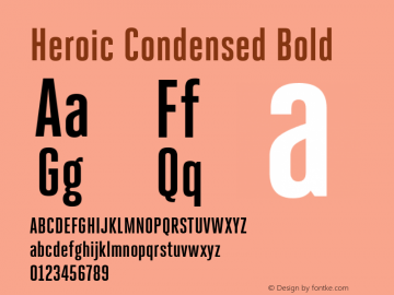 HeroicCondensed-Bold Version 1.001M图片样张