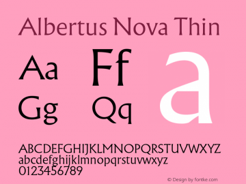 Albertus Nova Thin Version 1.001, build 8, s3图片样张