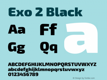 Exo 2 Black Version 1.001;PS 001.001;hotconv 1.0.70;makeotf.lib2.5.58329; ttfautohint (v0.92) -l 8 -r 50 -G 200 -x 14 -w 
