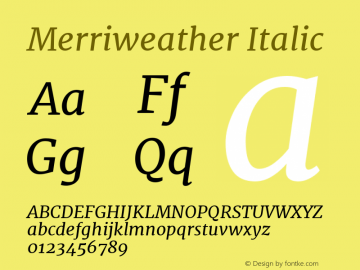 Merriweather Italic Version 1.584; ttfautohint (v1.5) -l 6 -r 36 -G 0 -x 10 -H 350 -D latn -f cyrl -w 