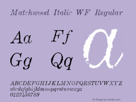 MatchwoodItalicWF Version 001.001图片样张