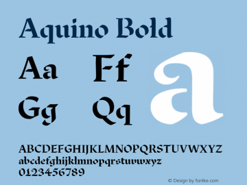 Aquino-Bold 1.000 Font Sample