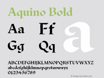 Aquino Bold 1.000 Font Sample