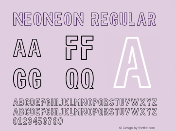 Neoneon Version 001.000 Font Sample