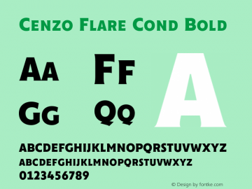 CenzoFlareCond-Bold Version 1.001;PS 001.001;hotconv 1.0.88;makeotf.lib2.5.64775图片样张