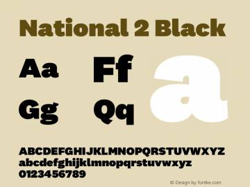 National 2 Black Version 0.000;PS 0.0;hotconv 1.0.72;makeotf.lib2.5.5900 DEVELOPMENT;0 Font Sample