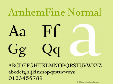 ArnhemFine-Normal Version 1.200;PS 001.002;hotconv 1.0.38 Font Sample