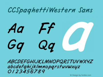 CCSpaghettiWestern Sans Version 1.00;October 26, 2017;FontCreator 11.0.0.2388 64-bit Font Sample