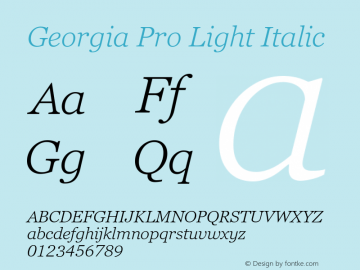 Georgia Pro Light Italic Version 6.11图片样张