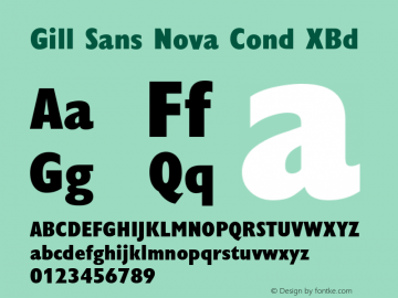 Gill Sans Nova Cond XBd Version 1.01图片样张