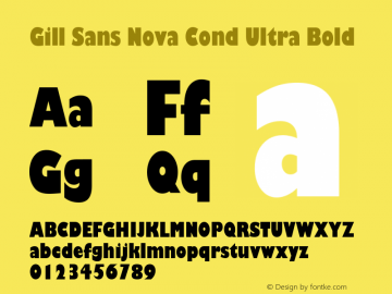 Gill Sans Nova Cond Ultra Bold Version 1.01图片样张