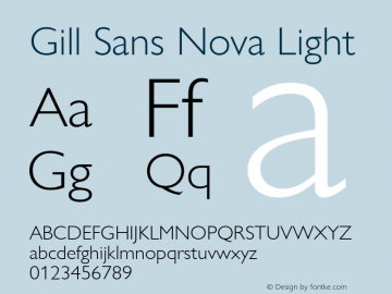 Gill Sans Nova Light Version 1.01图片样张