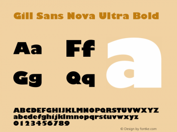 Gill Sans Nova Ultra Bold Version 1.01 Font Sample
