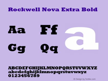 Rockwell Nova Extra Bold Version 1.01 Font Sample