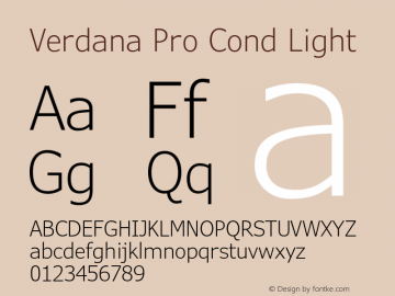 Verdana Pro Cond Light Version 6.11图片样张