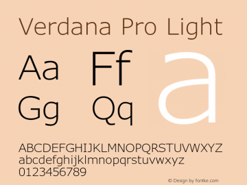 Verdana Pro Light Version 6.11图片样张