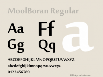 MoolBoran Version 5.00 Font Sample