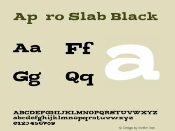 Apéro Slab Black Version 1.00, SI, August 27, 2016, initial release Font Sample